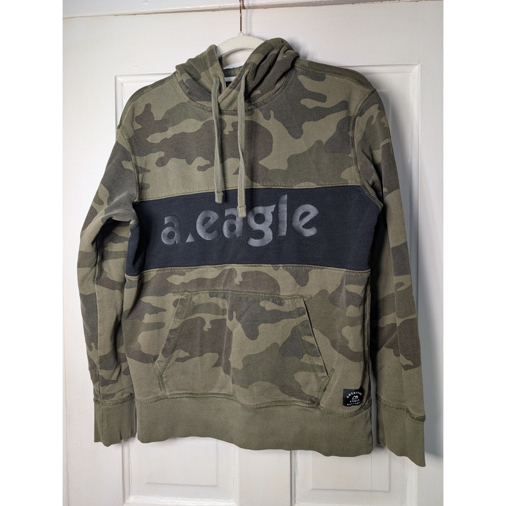 American Eagle Camouflage Hoodie Sweatshirt Men's Size S Outdoors Camping(C)